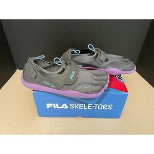 New! Womens Fila Skele-Toes Grey/Purple EZ Slide Drainage Shoes. Size 9. Nice!